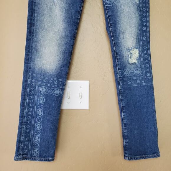 Mavi Jeans Angie Distressed Printed Skinny Jeans - Picture 4 of 9